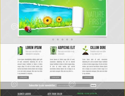 Copyright Free Website Templates Of Green Eco Website Template Royalty Free Stock S