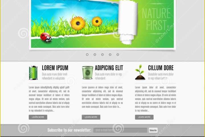 Copyright Free Website Templates Of Green Eco Website Template Royalty Free Stock S