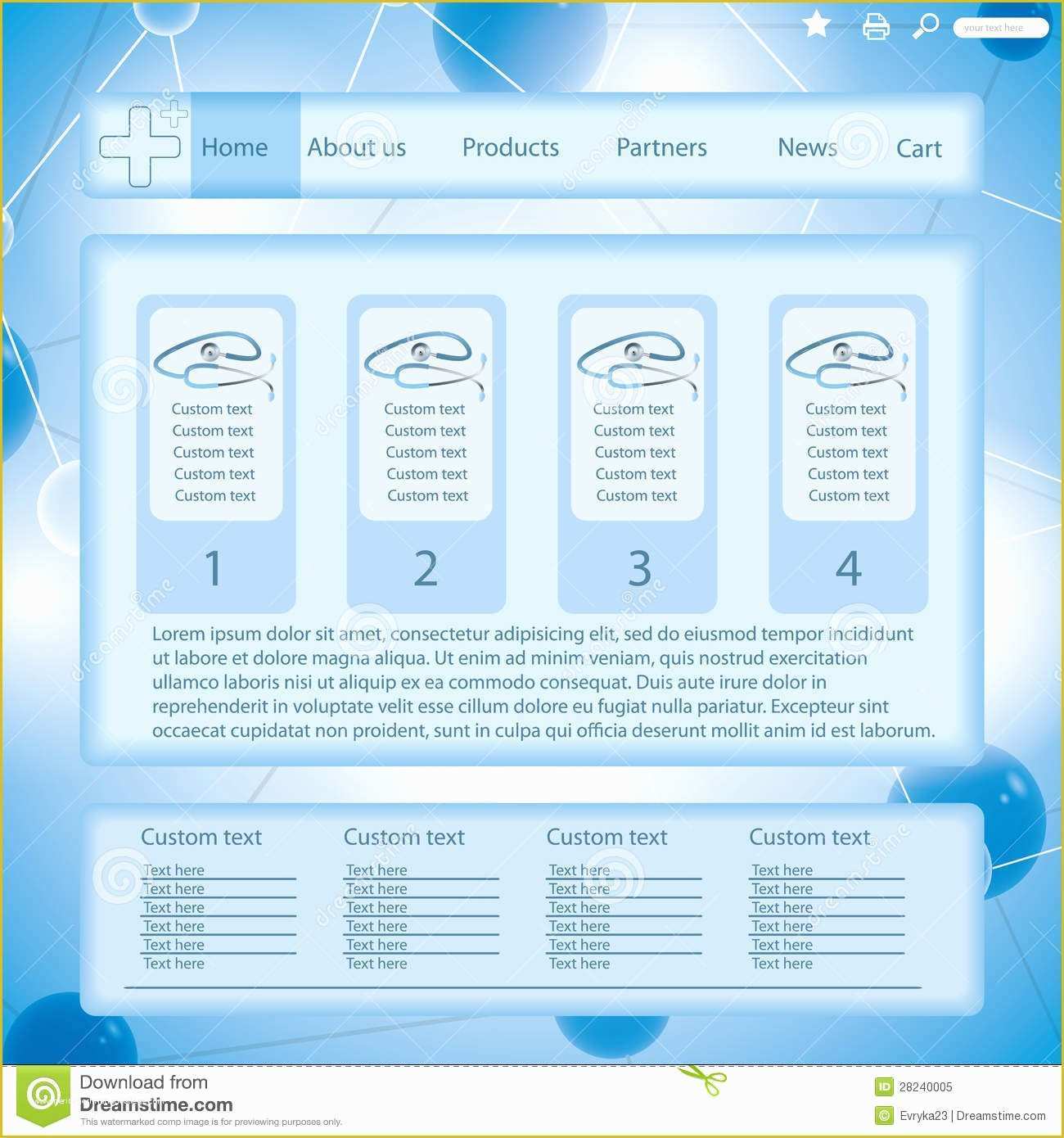 Copyright Free Website Templates Of Modern Blue Medical Website Template form Royalty Free