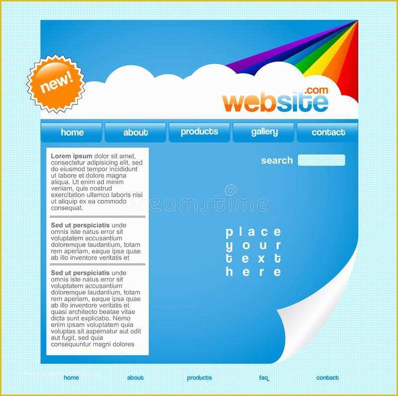 Copyright Free Website Templates Of Rainbow Website Template Royalty Free Stock Image Image