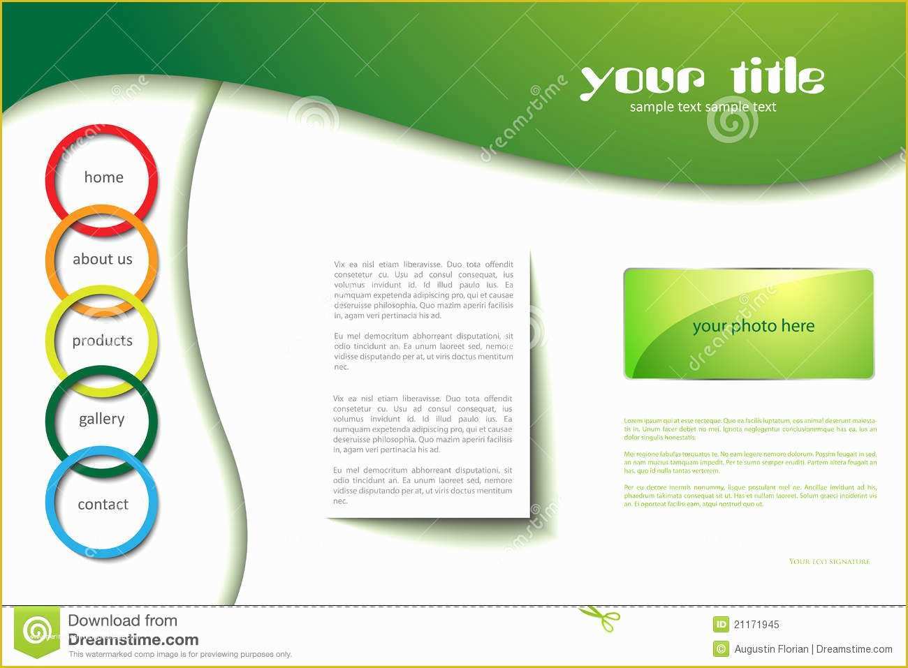 Copyright Free Website Templates Of Website Template with Circles Stock Image Image
