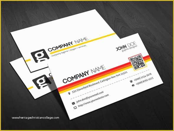 Corporate Business Card Templates Free Download Of Modern Qr Code Corporate Business Card Template Free