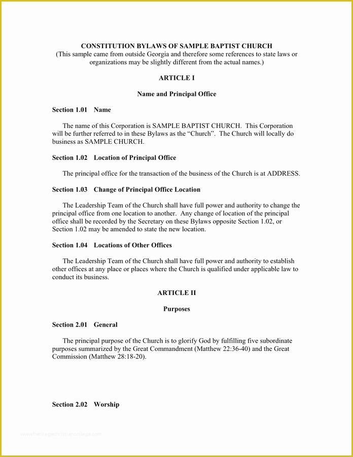 Corporate bylaws Template Free Of bylaws Template Printable Word Pdf Free Download