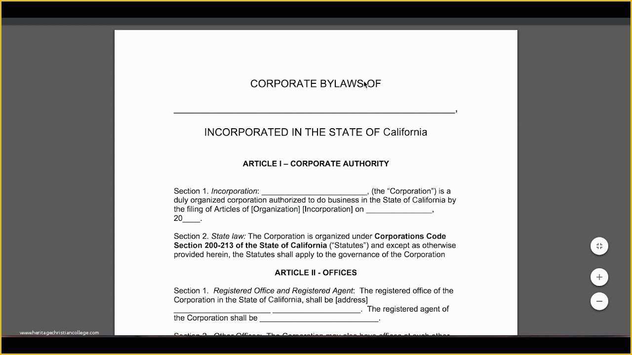 Corporate bylaws Template Free Of Free Corporate bylaws Template Pdf