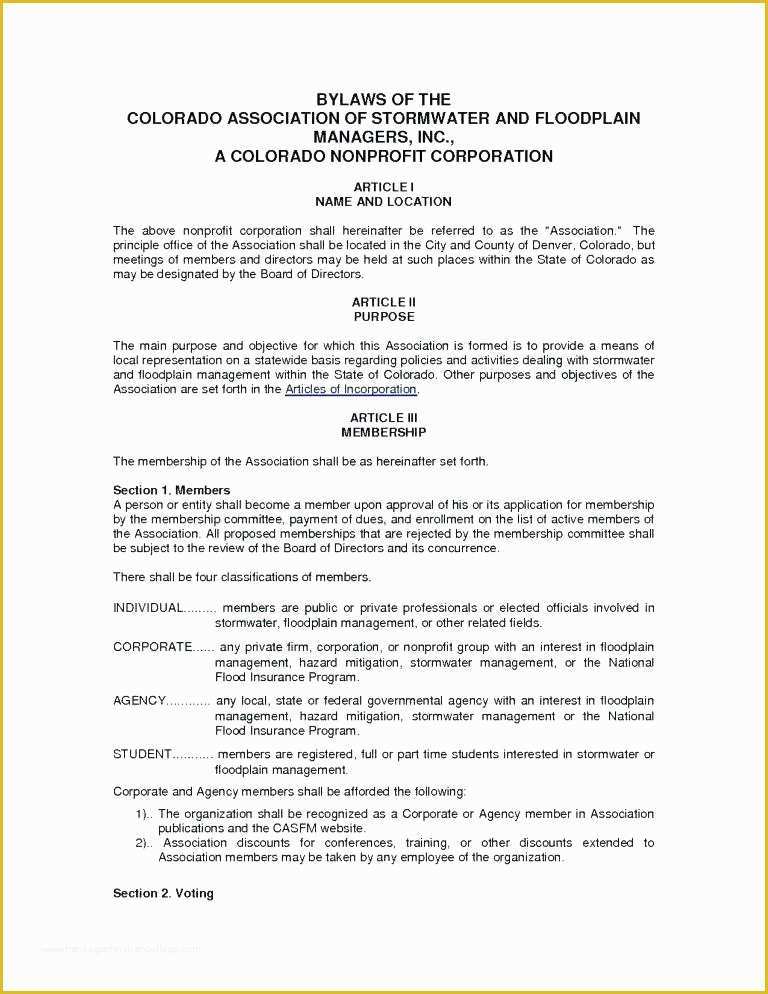 Corporate bylaws Template Free Of Non Profit bylaws Template Free Accraconsortium