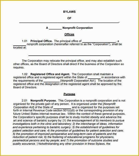 Corporate bylaws Template Free Of Sample bylaws Template 8 Free Documents In Pdf