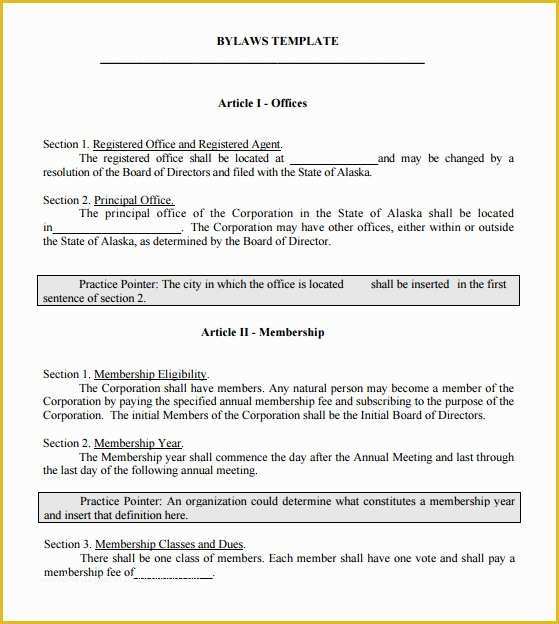 Corporate bylaws Template Free Of Sample bylaws Template 8 Free Documents In Pdf