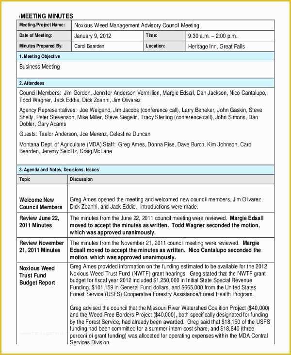 Corporate Meeting Minutes Template Free Of 18 Corporate Minutes Template Free Sample Example