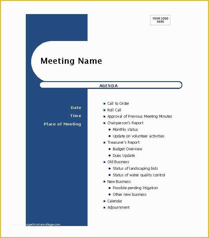 Corporate Meeting Minutes Template Free Of 46 Effective Meeting Agenda Templates Template Lab