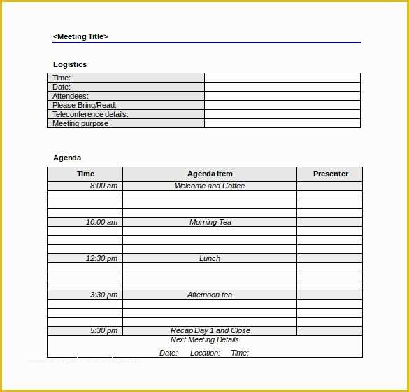 Corporate Meeting Minutes Template Free Of 50 Meeting Agenda Templates Pdf Doc
