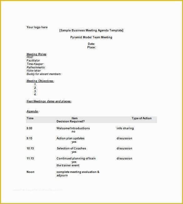 Corporate Meeting Minutes Template Free Of 8 Simple Agenda Templates – Free Sample Example format