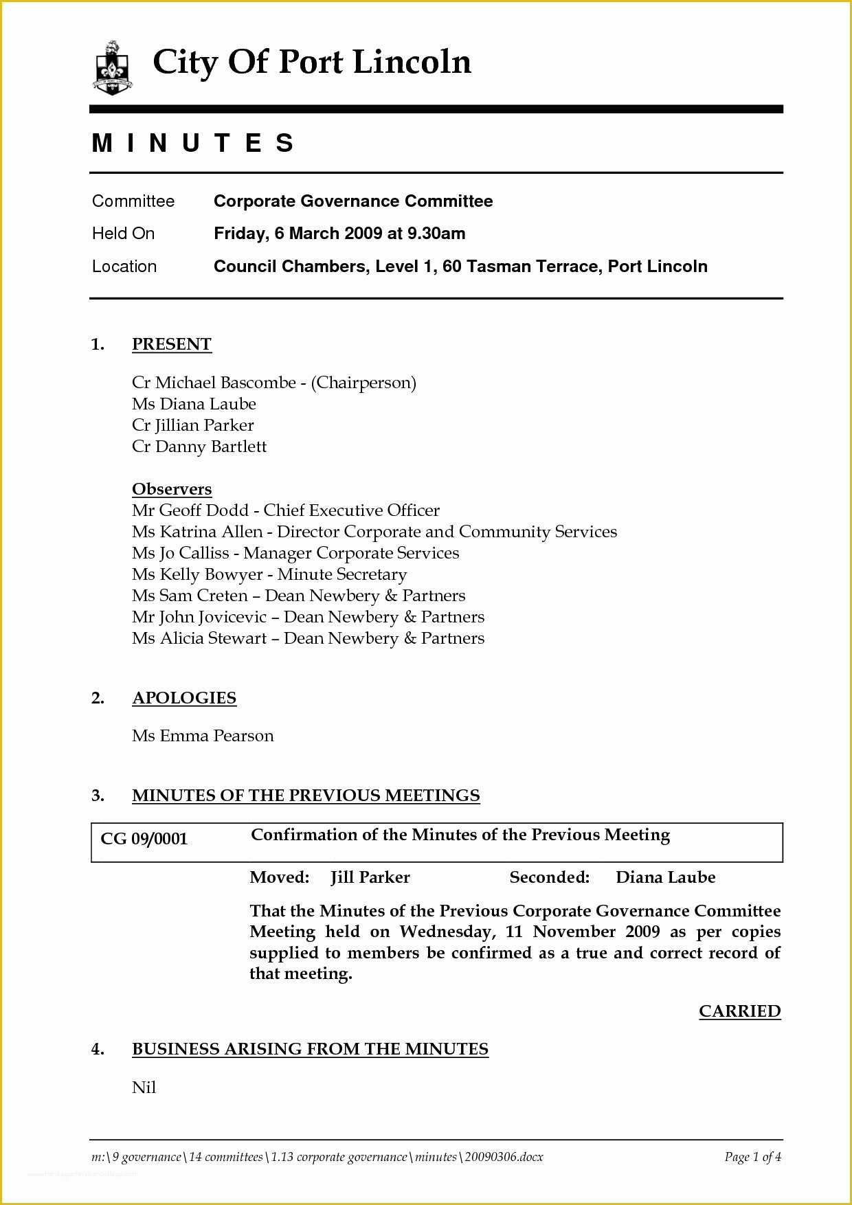 Corporate Meeting Minutes Template Free Of Corporate Minutes Template