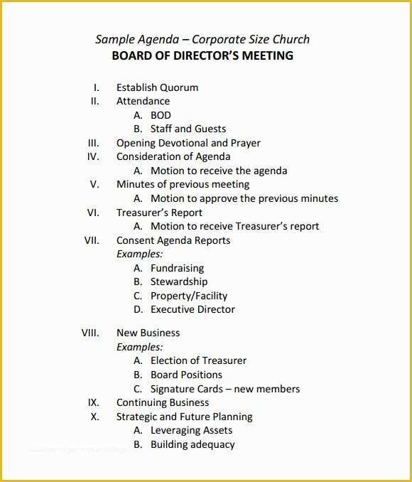 Corporate Meeting Minutes Template Free Of Sample Board Meeting Agenda Template 11 Free Documents