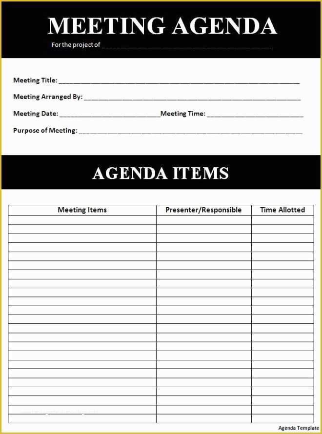 Corporate Meeting Minutes Template Free Of Simple Black and White Meeting Agenda Template Sample V
