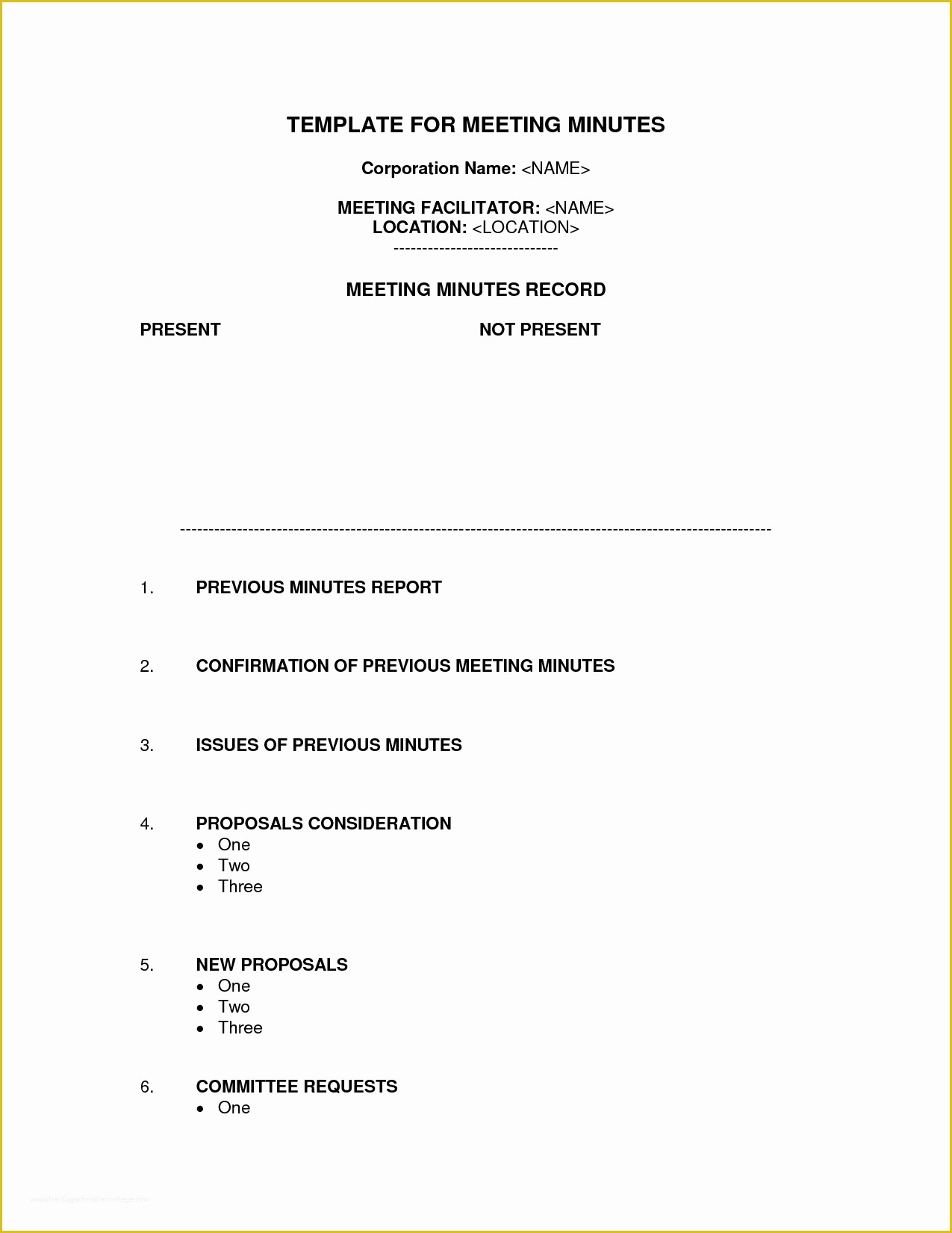 Corporate Meeting Minutes Template Free Of Staff Meeting Minutes Template Word