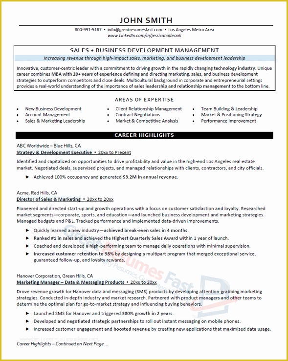 Corporate Resume Template Free Of Executive Resume Samples