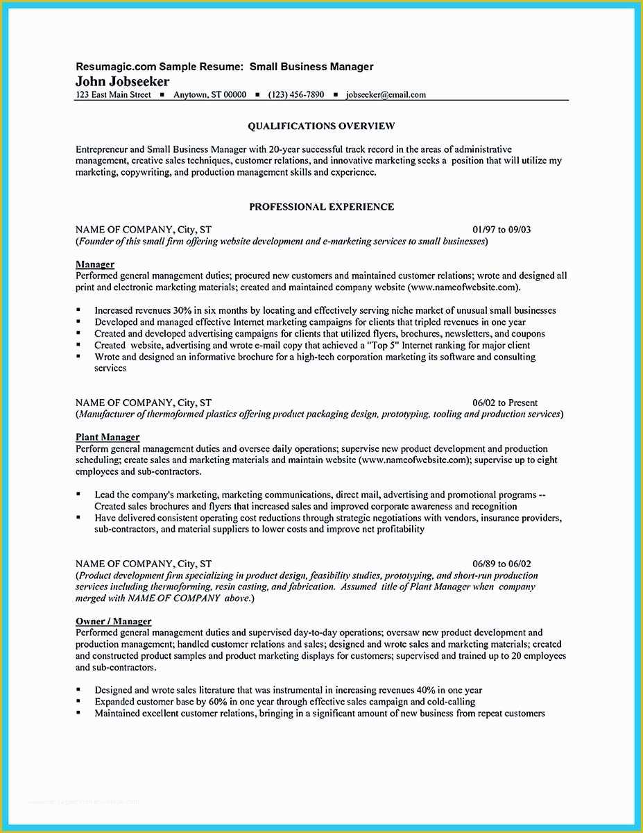 Corporate Resume Template Free Of Make the Most Magnificent Business Manager Resume for