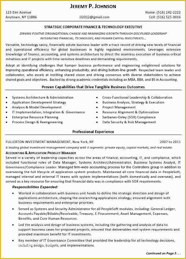 Corporate Resume Template Free Of Resume Sample 12 Strategic Corporate Finance