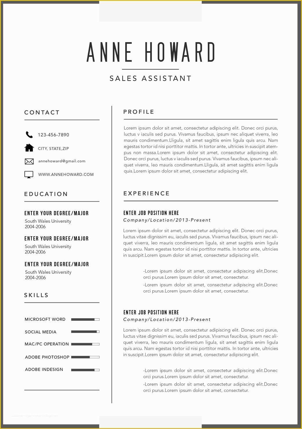 Free Modern Resume Template For Word Resumekraft - Riset