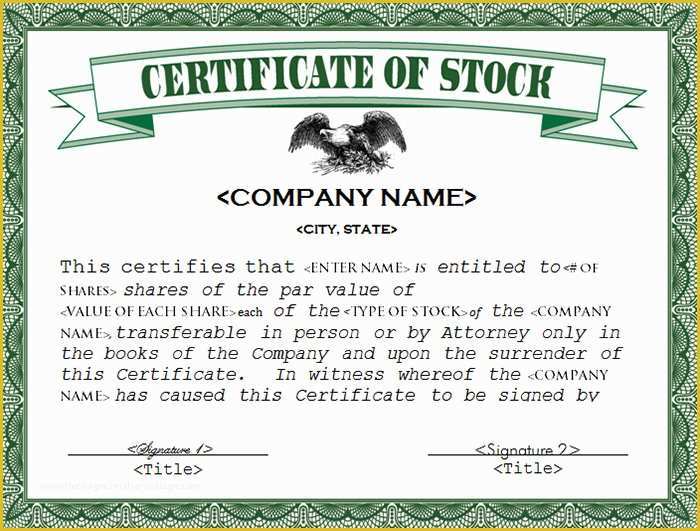 Corporate Stock Certificates Template Free Of 42 Stock Certificate Templates Free Word Pdf Excel formats
