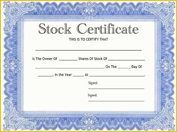 Corporate Stock Certificates Template Free Of 99 Free Printable Certificate Template Examples In Pdf