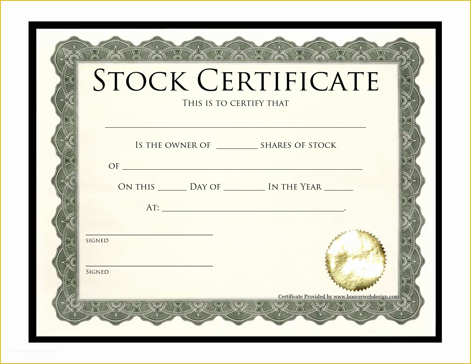 Corporate Stock Certificates Template Free Of Corporation Stock Certificate