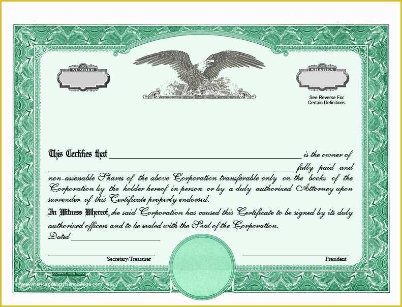 Corporate Stock Certificates Template Free Of Stock Certificate Designs