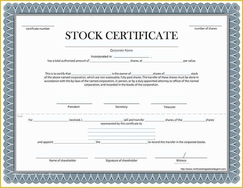 Corporate Stock Certificates Template Free Of Stock Certificate Template
