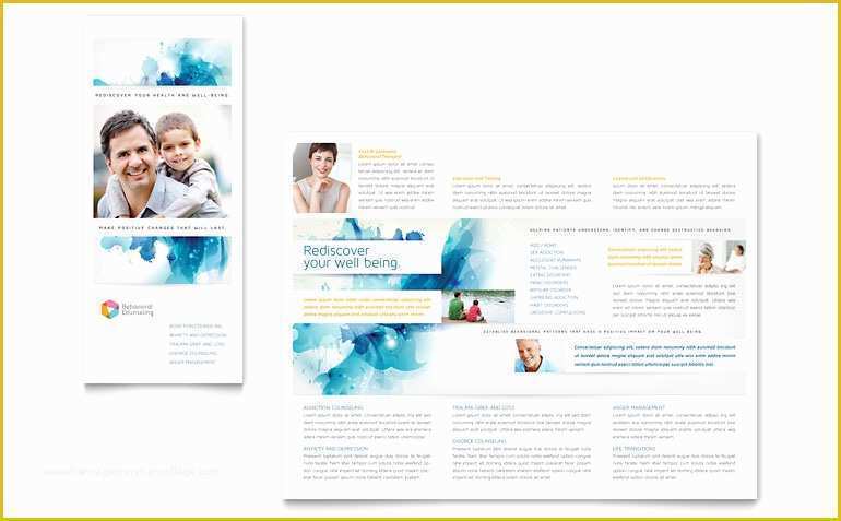 Counseling Brochure Templates Free Of Behavioral Counseling Tri Fold Brochure Template Word