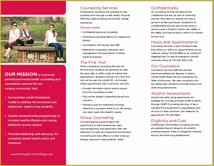 Counseling Brochure Templates Free Of Counseling Services Brochure