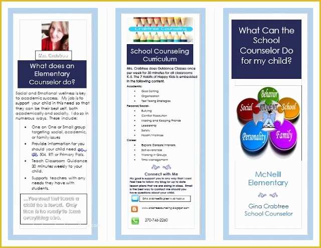 Counseling Brochure Templates Free Of Mrs Crabtree S Counseling Corner School Counselor Brochure