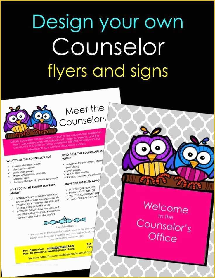 Counseling Brochure Templates Free Of Personalized Counselor Flyers and Signs