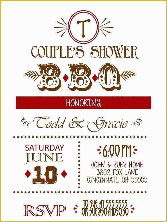 Couples Wedding Shower Invitations Templates Free Of 30 Barbeque Invitation Templates Psd Word Ai