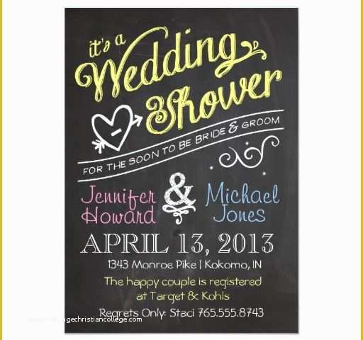 Couples Wedding Shower Invitations Templates Free Of Chalkboard Couples Wedding Shower Invitation