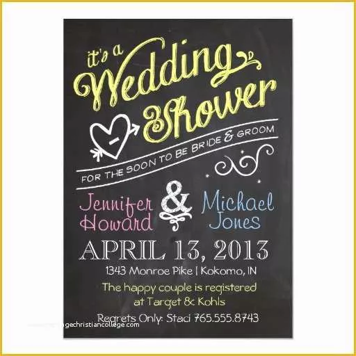 Couples Wedding Shower Invitations Templates Free Of Chalkboard Couples Wedding Shower Invitation