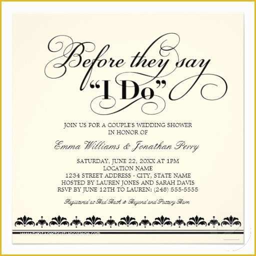 Couples Wedding Shower Invitations Templates Free Of Couple S Wedding Shower Invitation