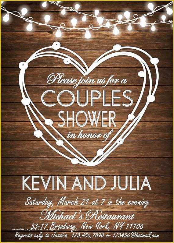 Couples Wedding Shower Invitations Templates Free Of Couples Shower 