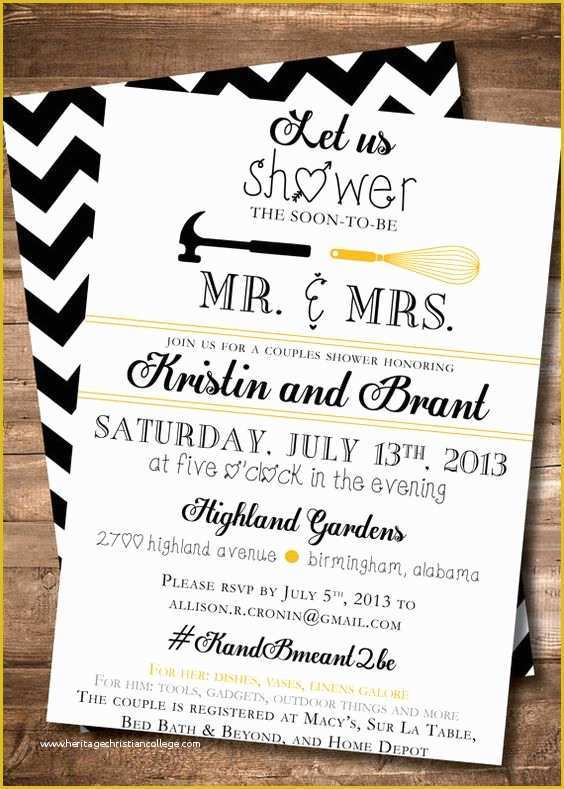 Couples Wedding Shower Invitations Templates Free Of Couples Shower Invitation