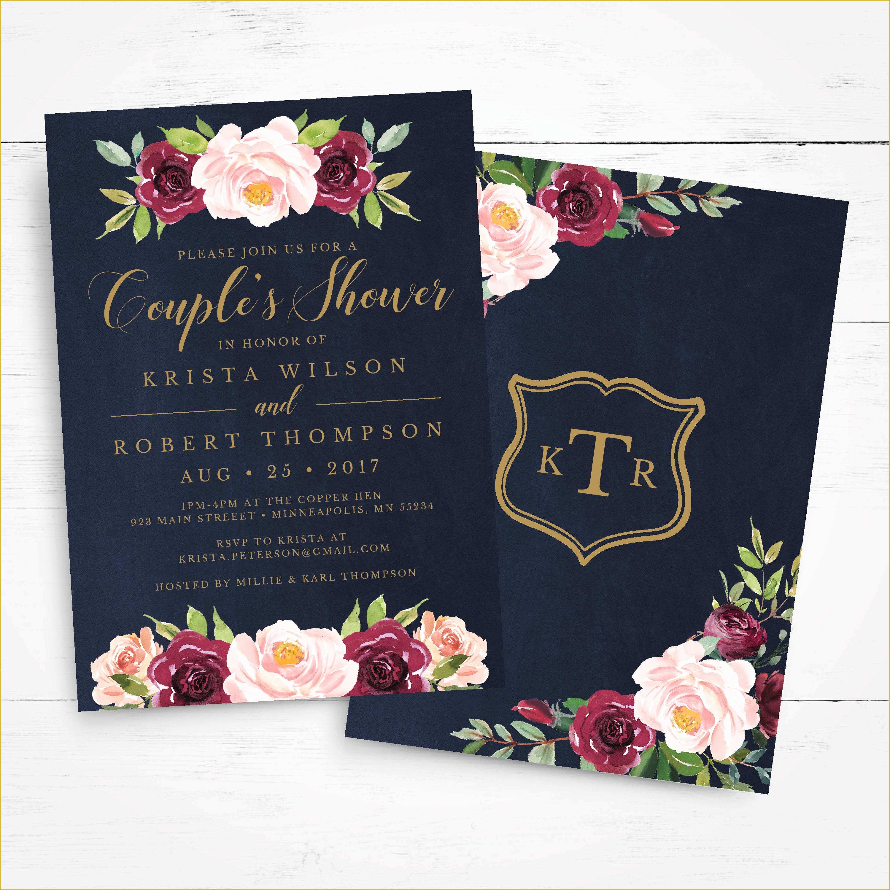 Couples Wedding Shower Invitations Templates Free Of Couples Wedding Shower Invitation Template Instant Download