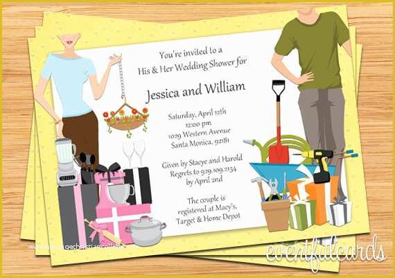 Couples Wedding Shower Invitations Templates Free Of His and Hers Couple Wedding Shower Invitation