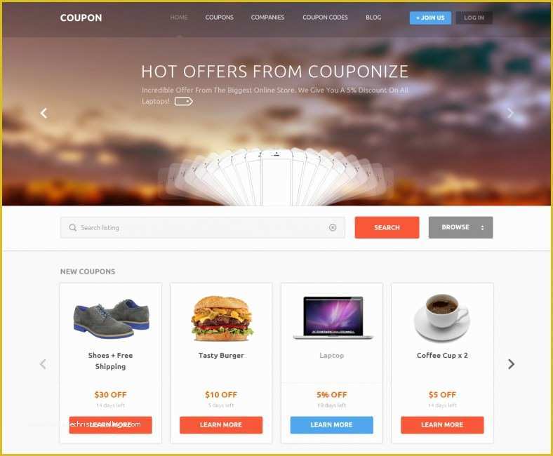 Coupon Psd Template Free Of 20 Best Coupon Website Templates & themes