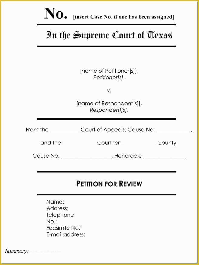Court Document Templates Free Of Petition Templates Create Your Own Petition with 20