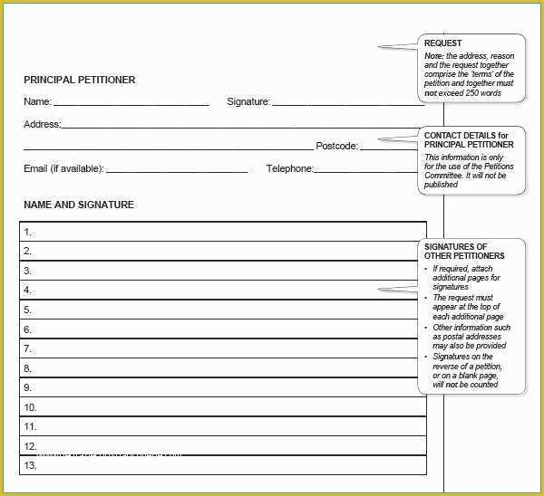 Court Document Templates Free Of Sample Petition