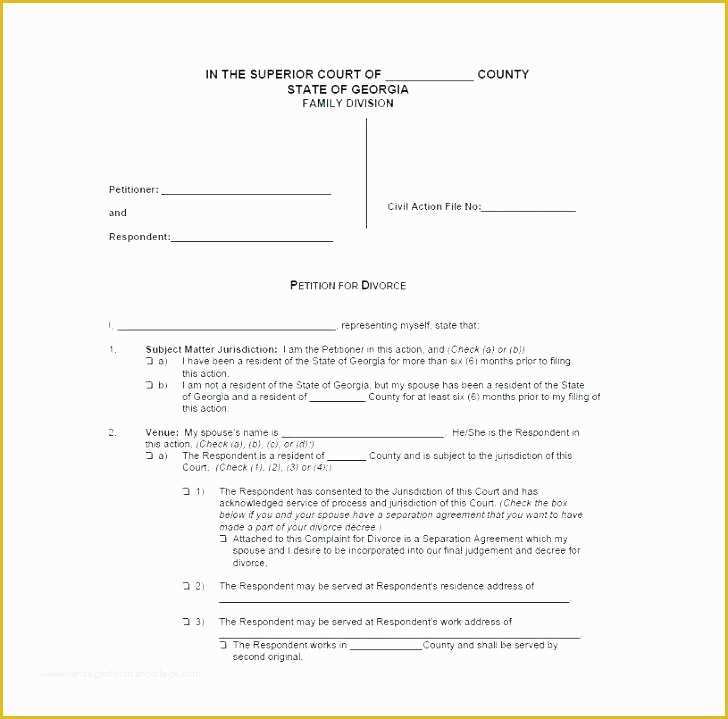 Court Document Templates Free Of Separation Agreement Template Free Word Document Download