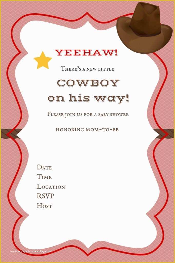 Cowboy Invitations Template Free Of 17 Best Ideas About Free Baby Shower Invitations On