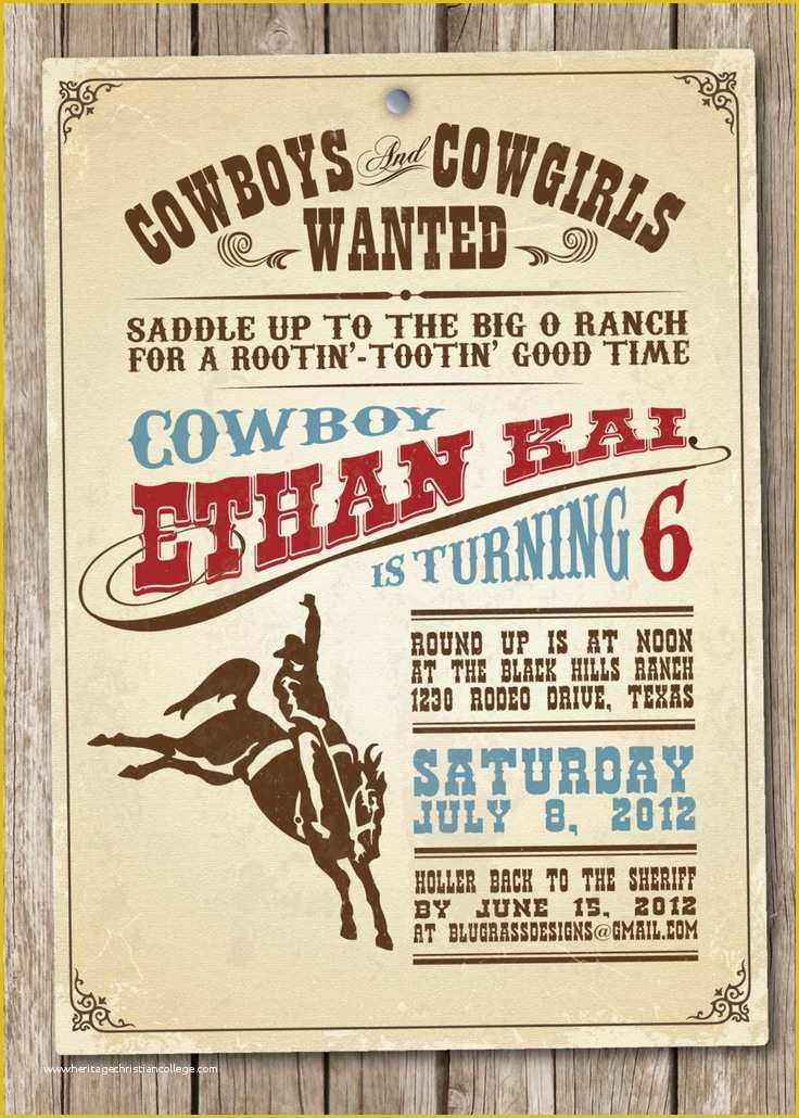 Cowboy Invitations Template Free Of 25 Best Ideas About Cowboy Party Invitations On Pinterest