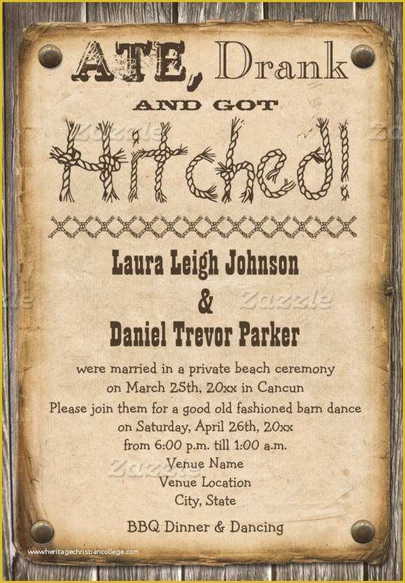 Cowboy Invitations Template Free Of 28 Western Wedding Invitation Templates – Free Sample