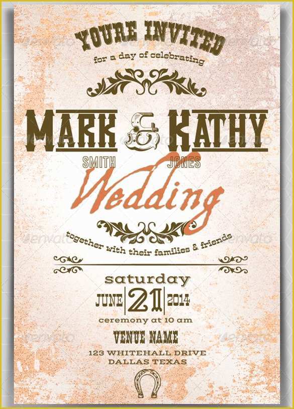 Cowboy Invitations Template Free Of 28 Western Wedding Invitation Templates – Free Sample