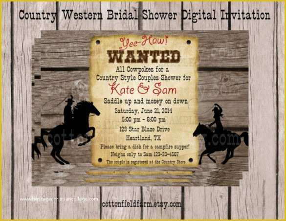 Cowboy Invitations Template Free Of 28 Western Wedding Invitation Templates – Free Sample
