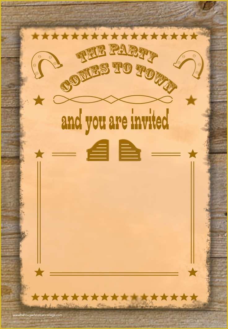 Cowboy Invitations Template Free Of Free Cowboy Birthday Invitations – Free Printable Birthday